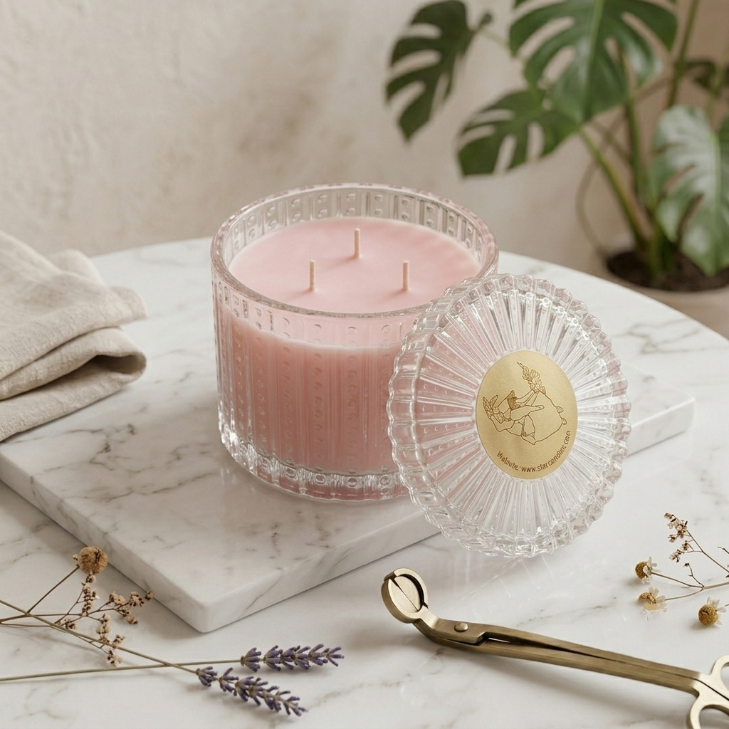 شمع معطر شیشه ای مدل لاکچری