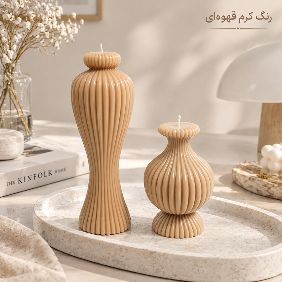 شمع معطر دکوراتیو مدل lady  رایحه وانیل مجموعه 2 عددی| ترکیب ظرافت و طراحی مدرن